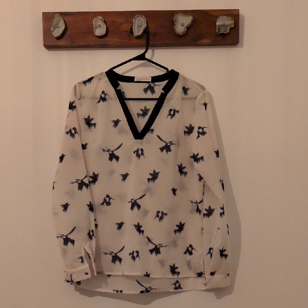 Kids' Black and White Floral Top